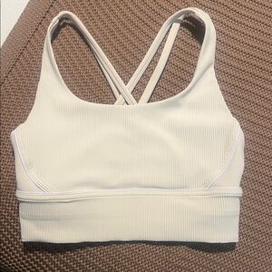 Lululemon Athletica Cream Ribbed Sports Bra